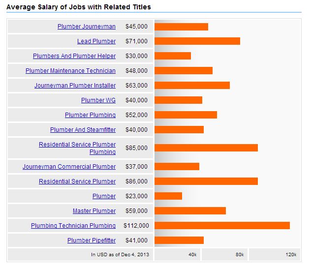 plumber salary average plumbers wage hourly state much salaries indeed pay money chart states united